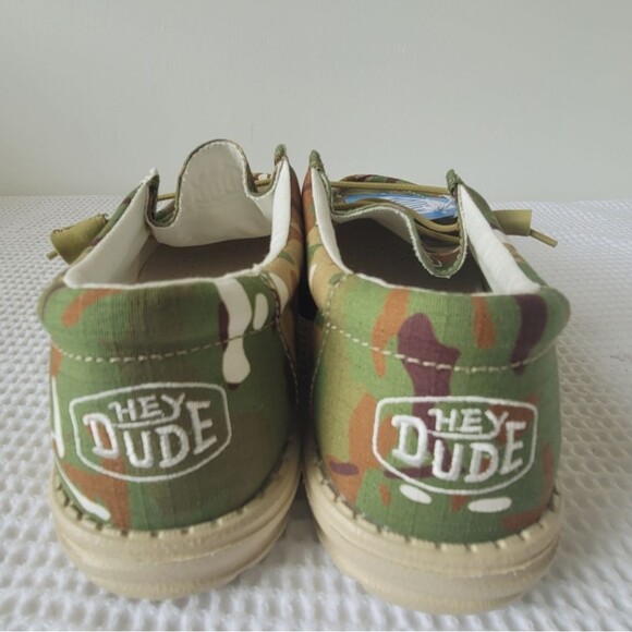 Hey Dude Wally Camouflage Multi Camo Army Green Shoes Slip On size M8 W10 - Picture 6 of 13